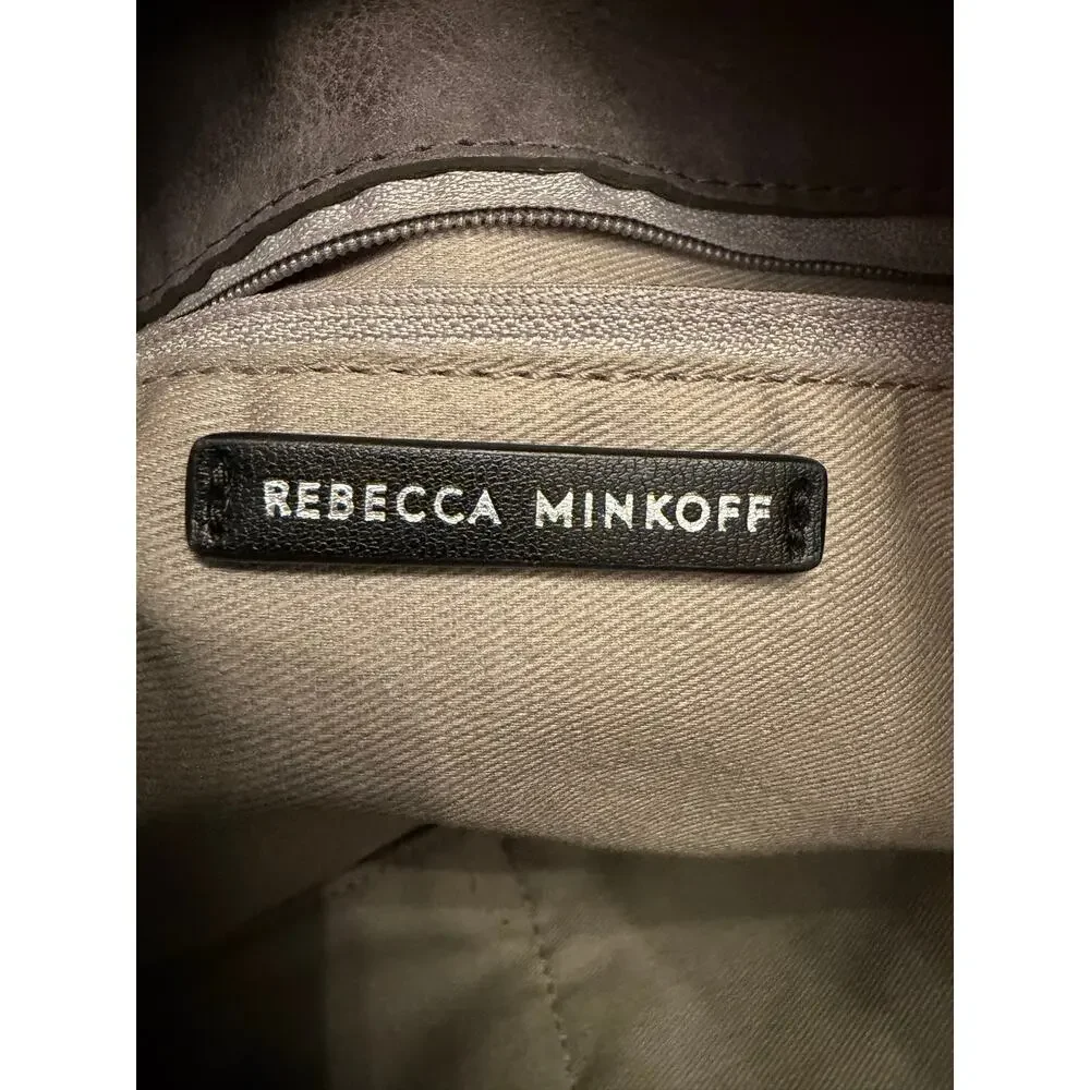 Rebecca Minkoff Darren Top Zip Convertible Crossbody/Shoulder Grey/Taupe Suede